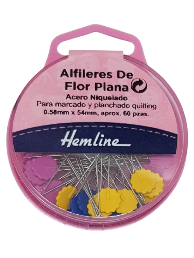 ALFILERES CABEZA FLOR PLANA HEMLINE