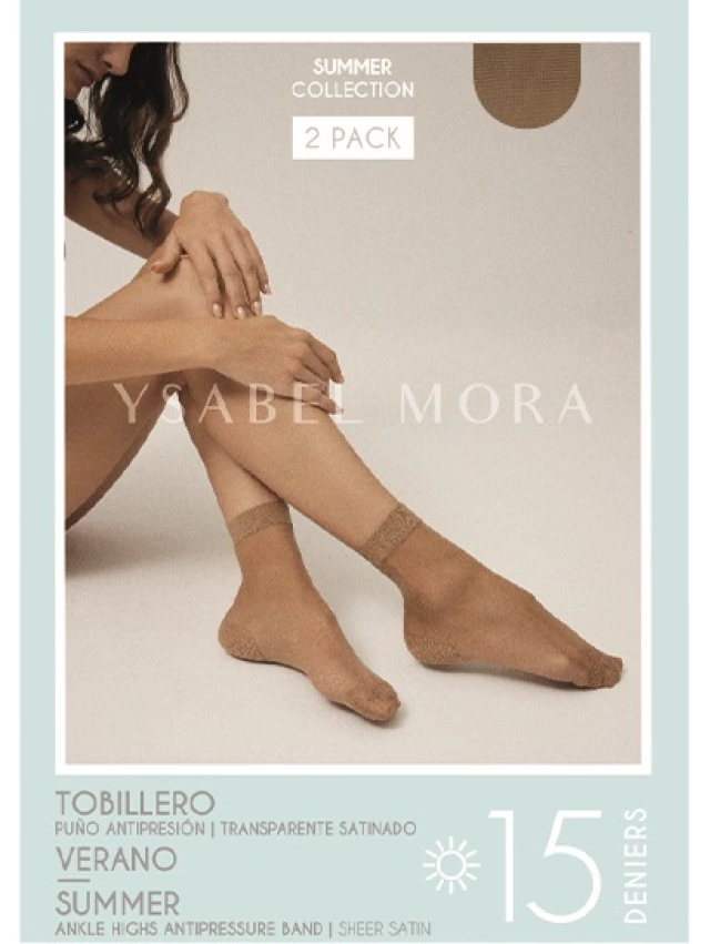 TOBILLERO MUJER PACK2 15DEN. Y.MORA