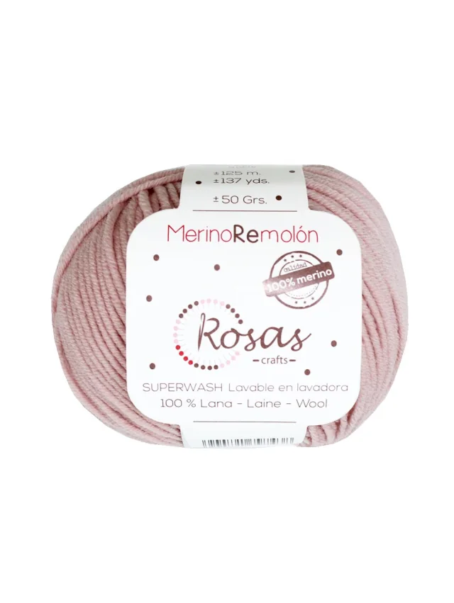 LANA DE INVIERNO MERINO REMOLON ROSAS CRAFTS